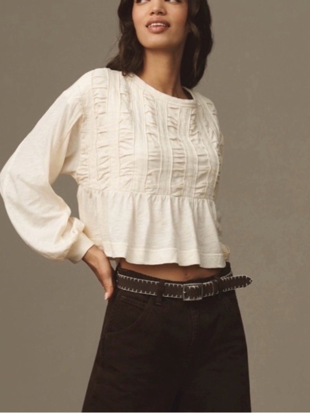 Pilcro Textured Babydoll Top by Anthropologie size small